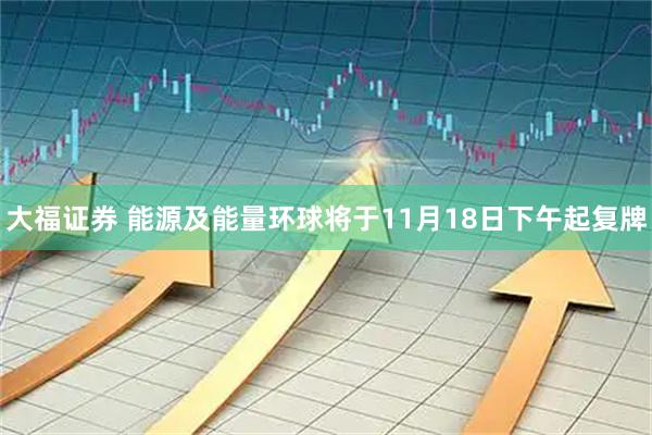 大福证券 能源及能量环球将于11月18日下午起复牌